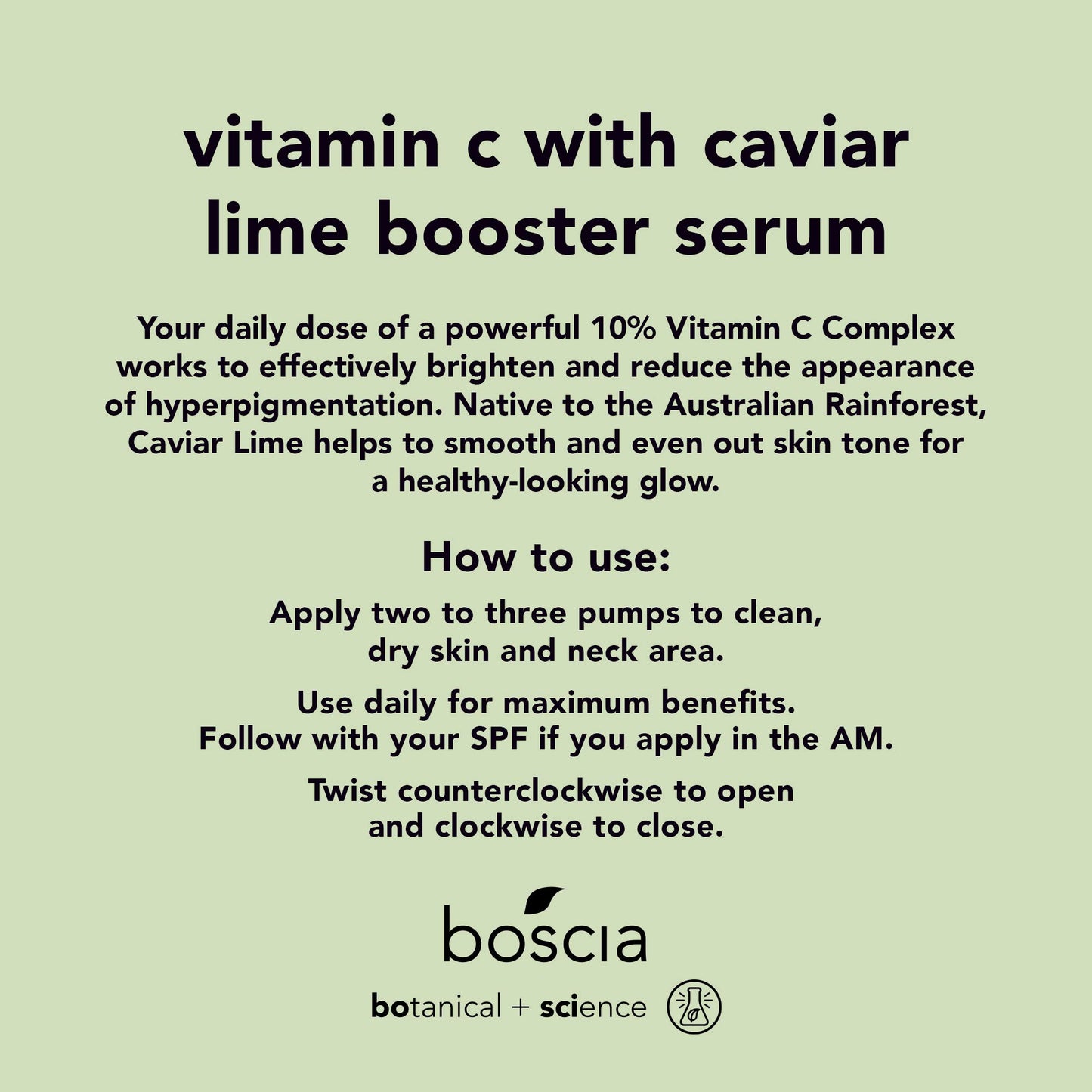 boscia Vitamin C with Caviar Lime Booster Serum - Vegan, Cruelty-Free, Natural & Clean Skin Care - Vitamin C Serum with AHA-Rich Caviar Limes