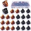 JANYUN 48Pcs Mini Hair Claw Clips, Black Brown Small Hair Clips for Girls Women Fine Hair Plastic Multifunction Clamp Clips Hair Accessories Gifts