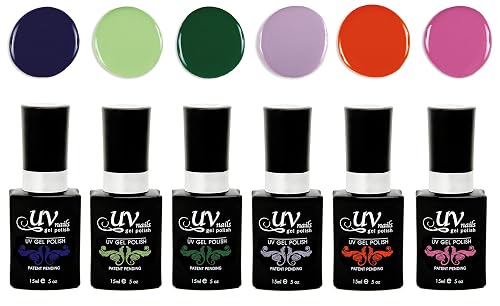 UV-NAILS Gel nail polish cure with UV or LED nail lamp gel polish for nails Set of 6 (MELBOURNE) Beauty & Personal Care UV-NAILS
