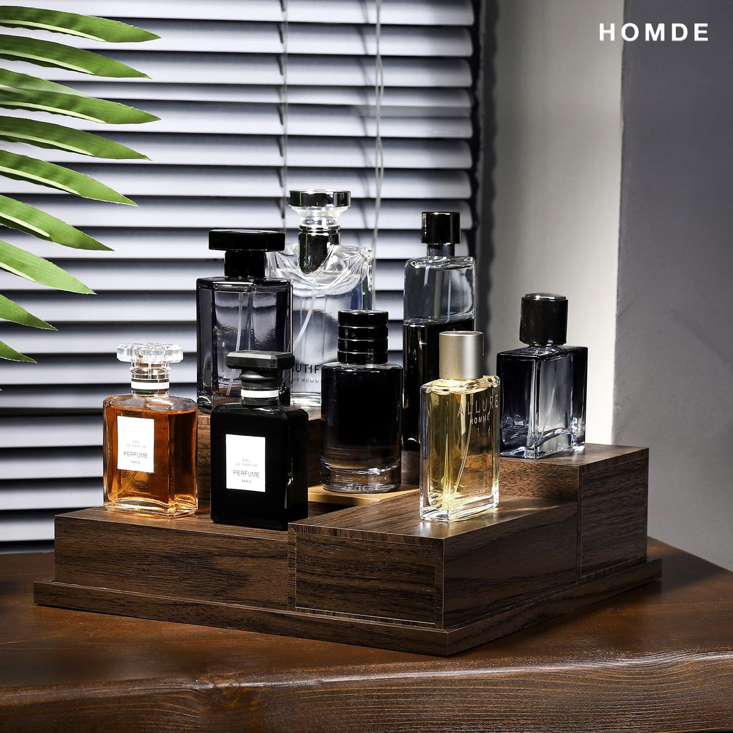 Homde Cologne Organizer - 4 Tier Perfume Display Tray with Hidden Drawers - Perfect for Men Essentials Accessories