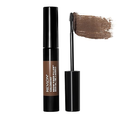 Revlon ColorStay Brow Fiber Filler, Longwearing & Volumizing Waterproof Eyebrow Gel, 303 Medium Brown, 0.23 fl. oz.