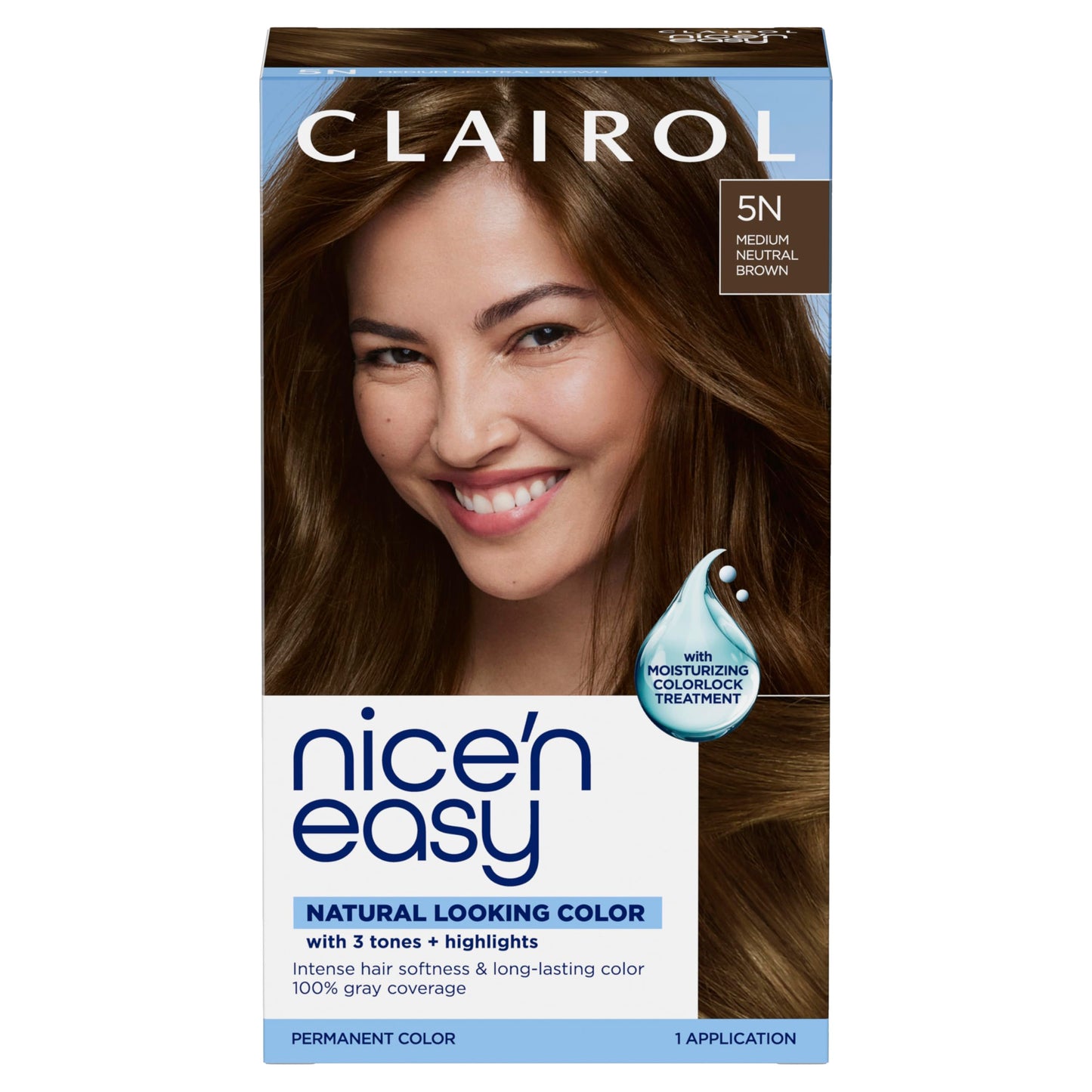 Clairol Nice n Easy Permanent Color - 5N Medium Neutral Brown Hair Color Women 1 Application