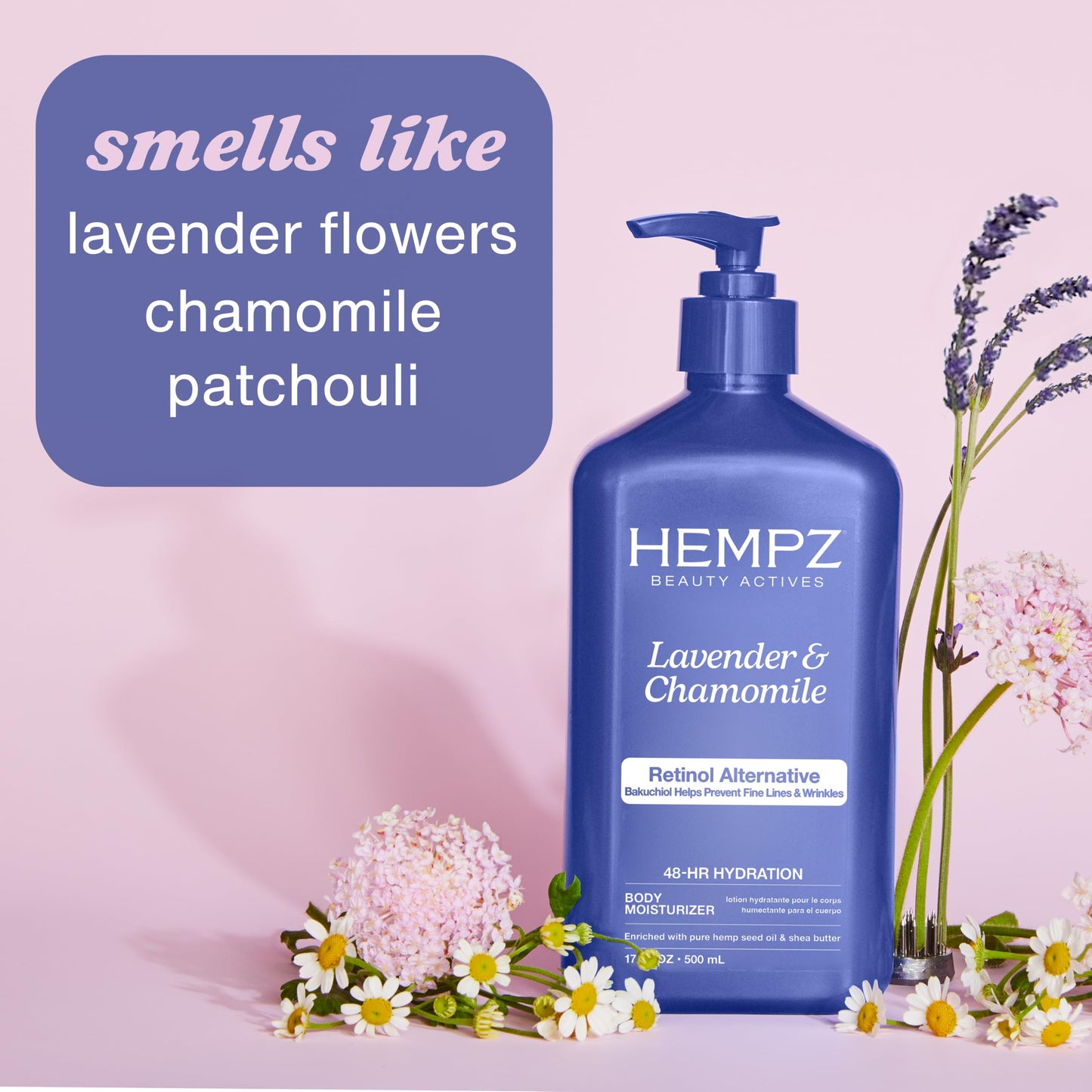 Hempz Body Lotion - Lavender & Chamomile Herbal Limited Edition Daily Moisturizing Cream, Shea Butter, Aloe, Lavender Extract Body Moisturizer - Skin