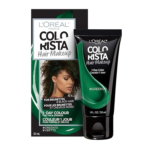 L'Oreal Paris Hair Makeup Temporary 1-Day Hair Color for Brunettes, Green 70, 1 Fl Oz Beauty & Personal Care L'Oreal Paris