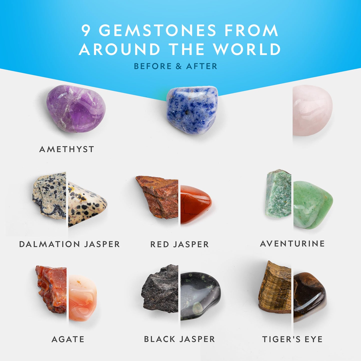 National Geographic Rock Tumbler Kit – Hobby Edition with Gemstones & 4 Polishing Grits, STEM Geology Science Kit & Rock Polisher for Kids & Adults