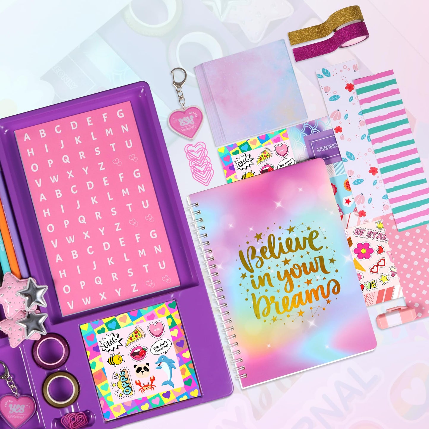 Nsrzua DIY Journal Kit for Girls,Toys for Ages 8-14 and Birthday Gifts for Girls