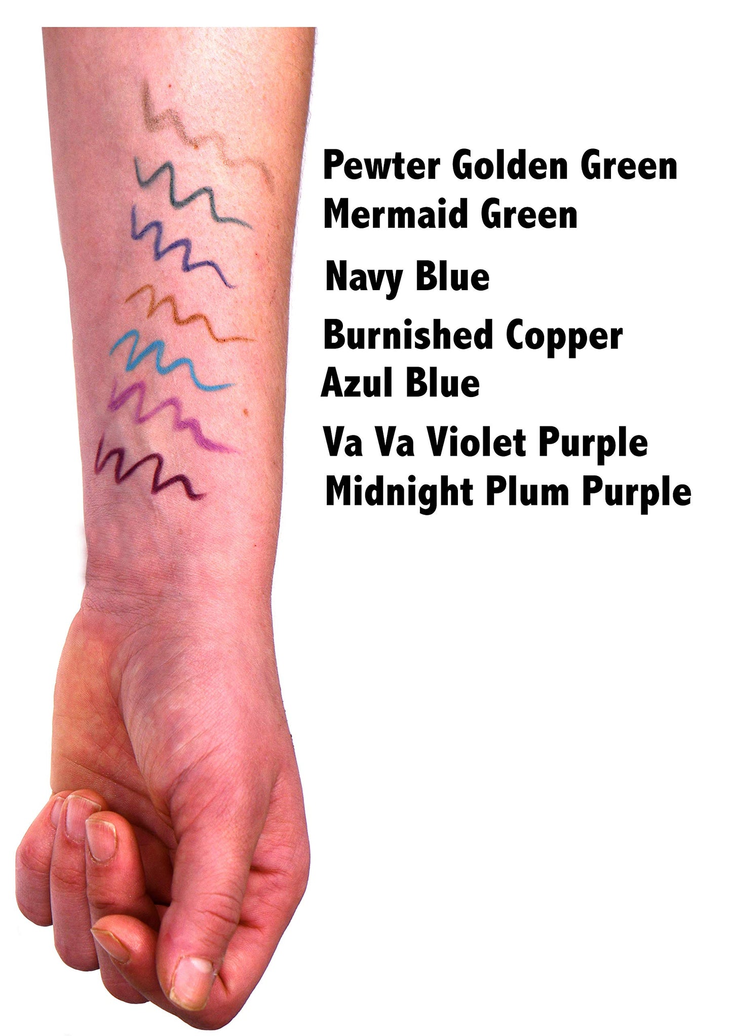 Pure Ziva Burnished Copper Red Gold Metallic Wood Eyeliner Pencil, HD Professional Eye Liner Smudge Proof Long Lasting Highly Pigmented No Animal