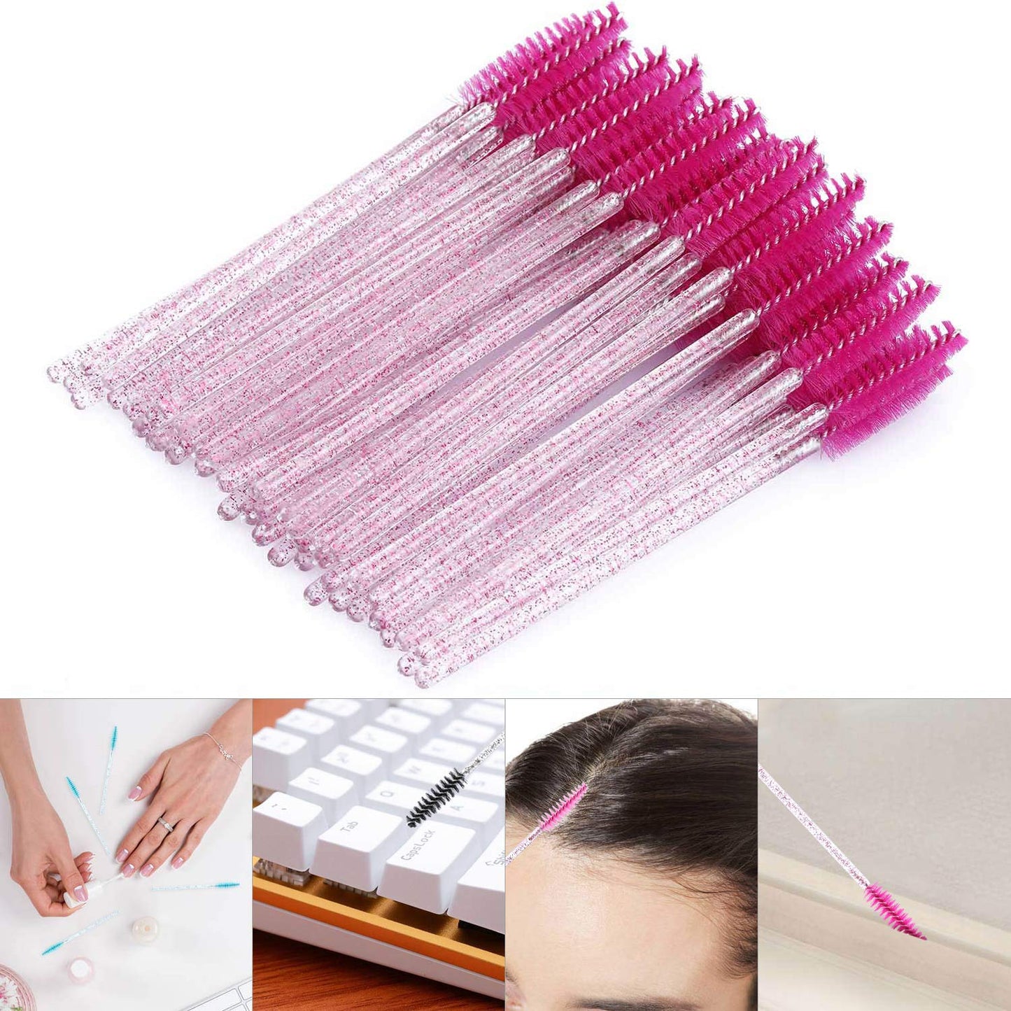 300 Disposable Mascara Wands Eyelash Brush Spoolies for Eye Lash Extension, Eyebrow and Makeup Crystal Tbestmax Beauty and Personal Care Tbestmax