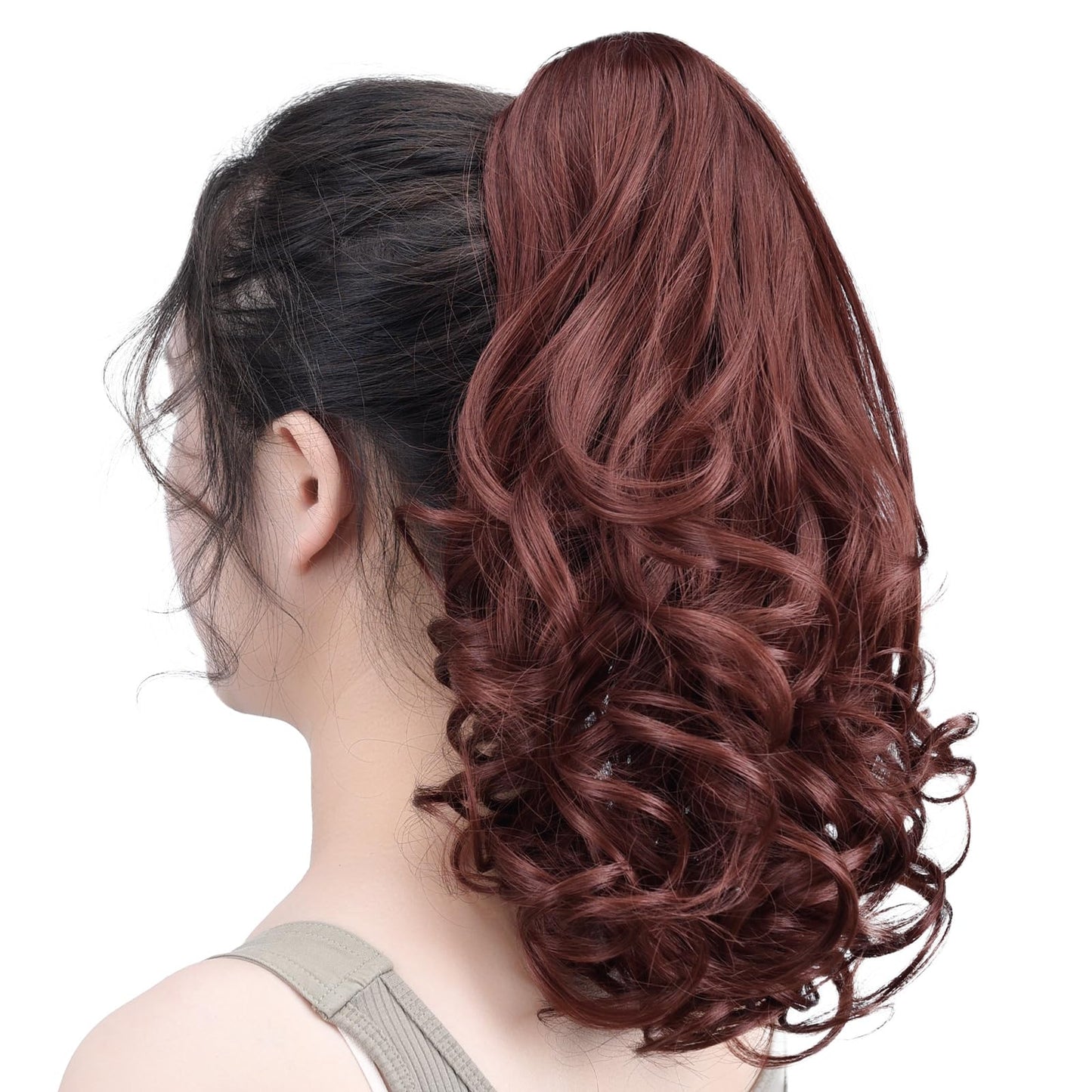 SYXLCYGG Clip Ponytail Blonde Claw Clip Pony Tails Extension Wavy 14" 4.3 OZ Synthetic Like Real Hair Fake Hair pieces Women Easy To Use Yaki Fluffy