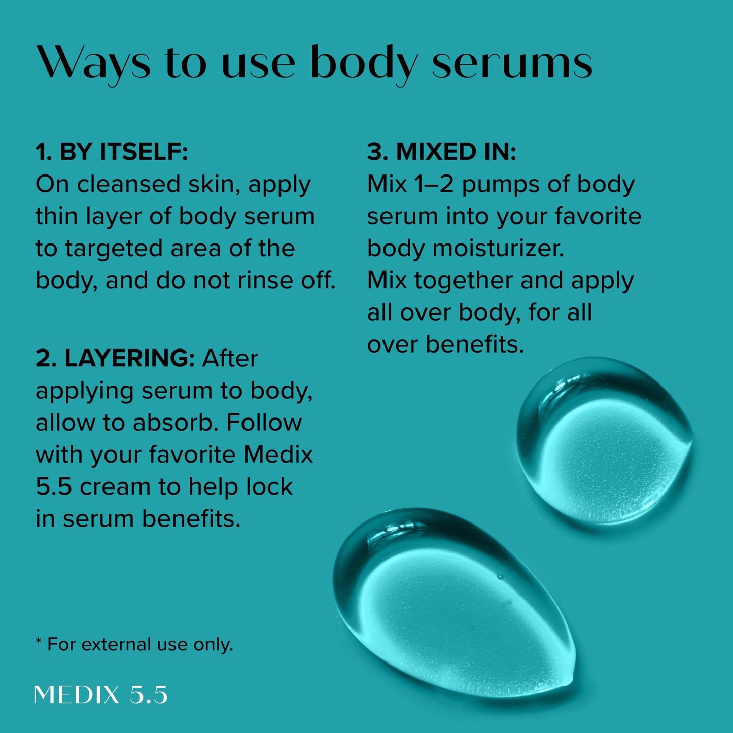 Medix 5.5 20% Glycolic Acid Booster + Exfoliating Body Wash Cleanser Skin Care 2 Piece Set | AHA Exfoliant Cleanser+ Body Serum