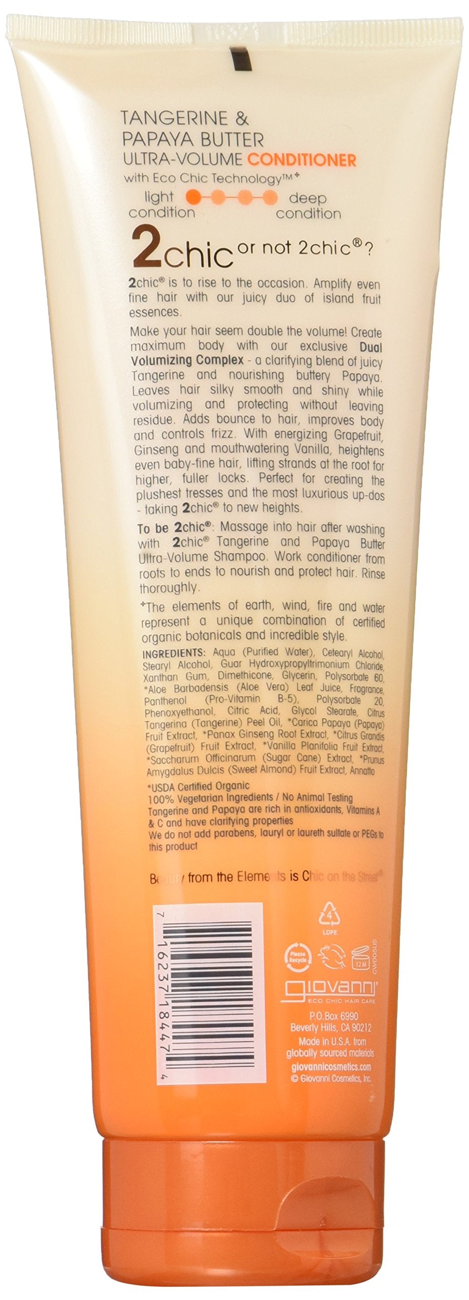Giovanni Cosmetics 2Chic Conditioner Papaya Butter,8.5 fl oz