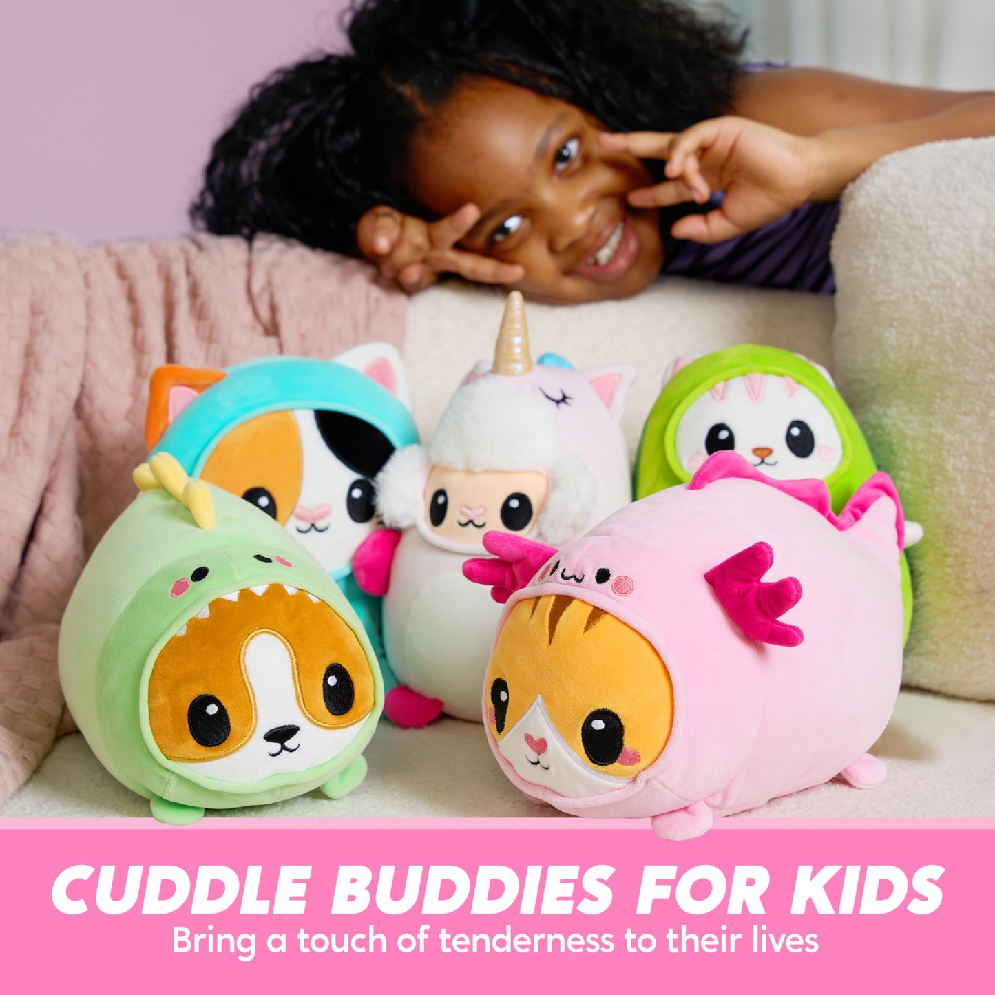 JOYIN Axolotl Plush Toy, Kawaii Axolotl Cat Plush Toy, 11" Soft Plushie, Cute Stuffed Animal Pillow for Kids and Adults, Birthday Gift for Boys and…