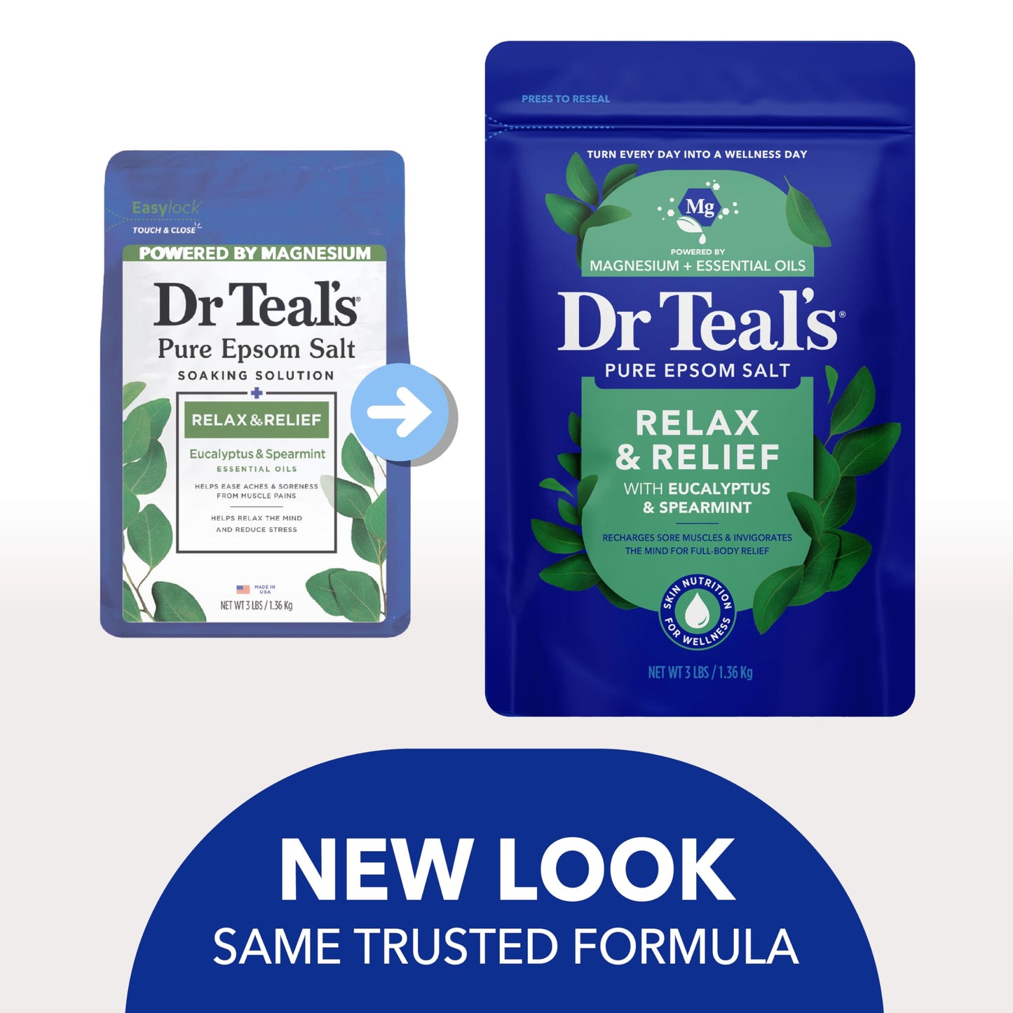 Dr Teal's Epsom Salt Magnesium Soak, Relax & Relief with Eucalyptus & Spearmint Essential Oils, 3 lbs Beauty and Personal Care Dr Teal's