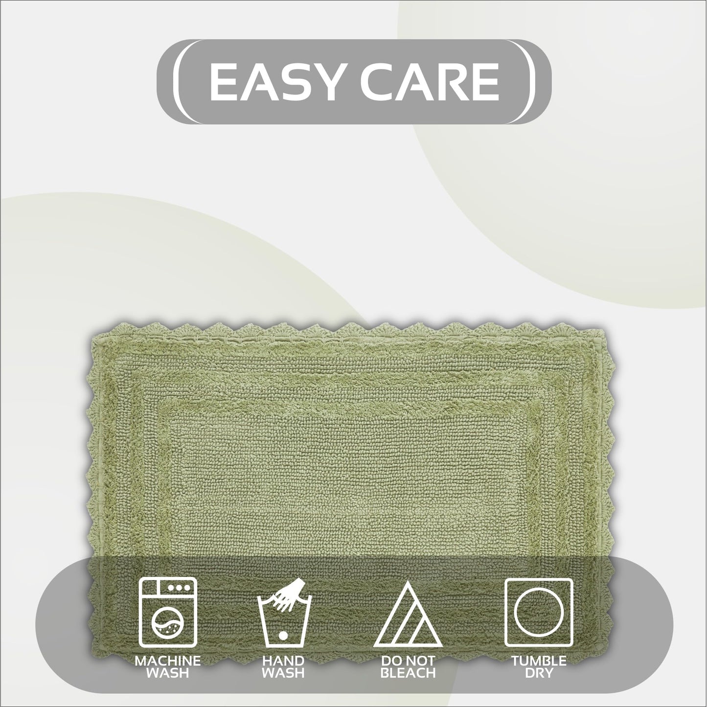 Better Trends Lilly Crochet 17x24 Reversible Bath Rugs and Bath mats for Bathroom, Luxurious 100% Cotton Bath Rug & Water Absorbent Bathroom Mat…