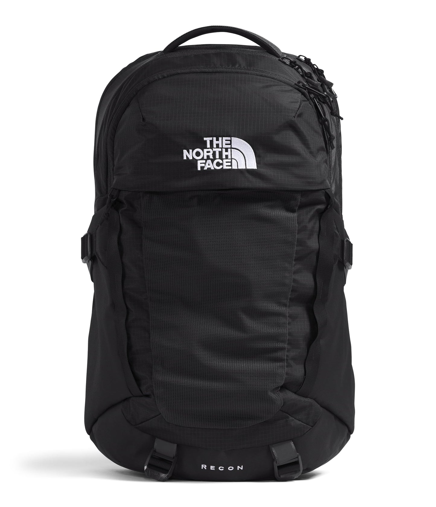 The North Face Recon Everyday Laptop Backpack - Daypack, Water Repellent, 16" Laptop Sleeve, 2 Water Bottle Pockets, TNF Black/TNF Black-NPF, One Size