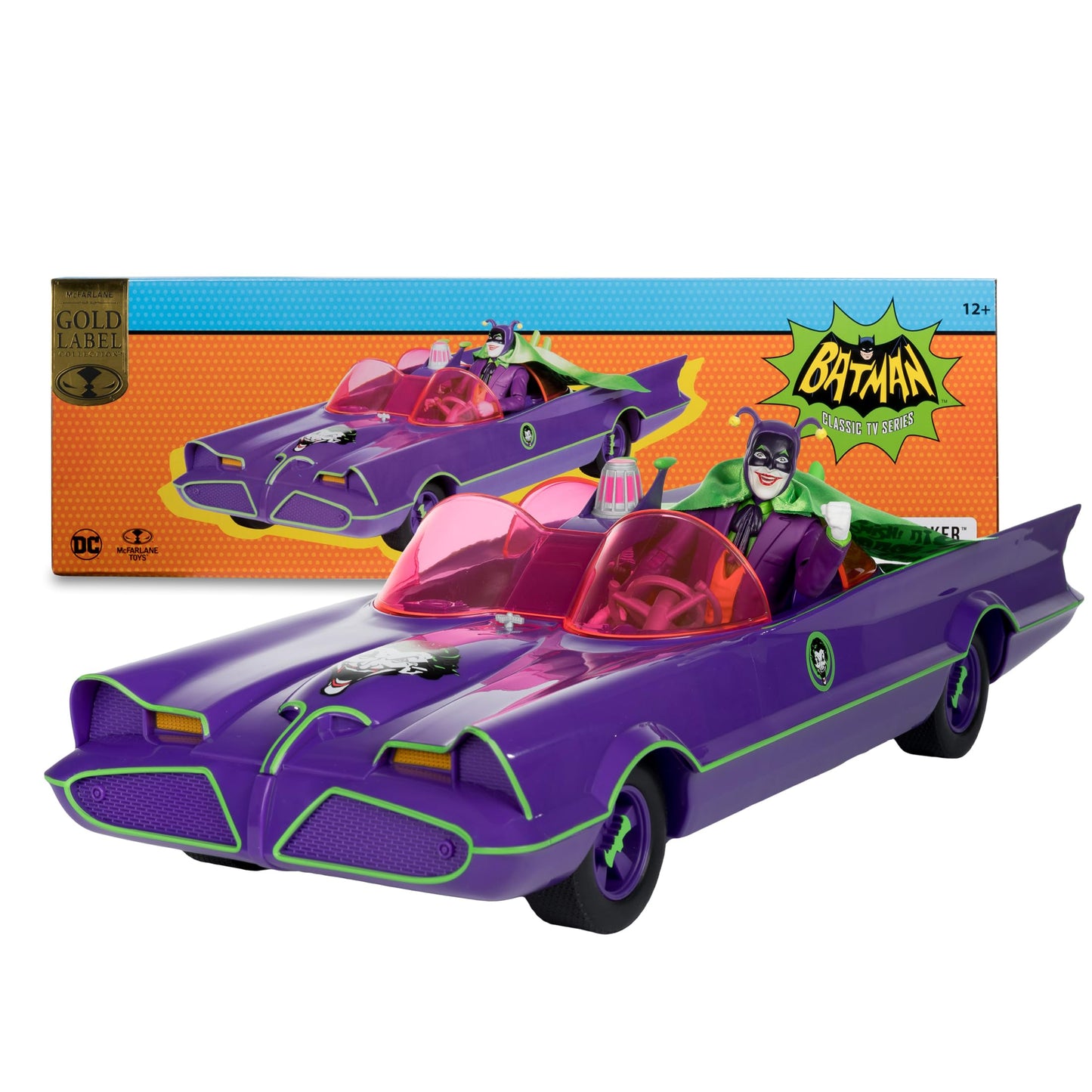McFarlane Toys - DC Retro Batmobile & The Joker (Batman 66') 2pk, Gold Label, Amazon Exclusive