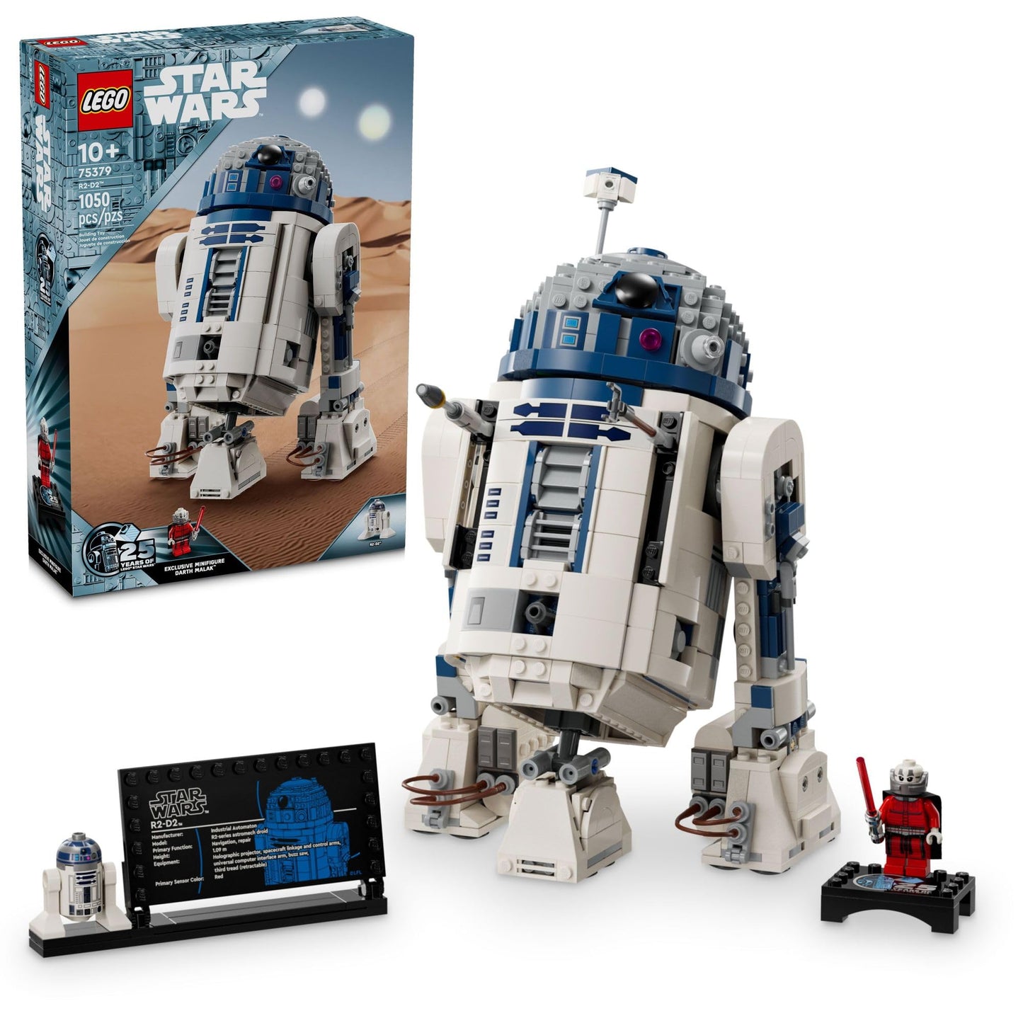 LEGO Star Wars R2-D2 Building Toy Set 75379 with 25th Anniversary Darth Malak Minifigure, Display or Play Model for Kids Ages 10+