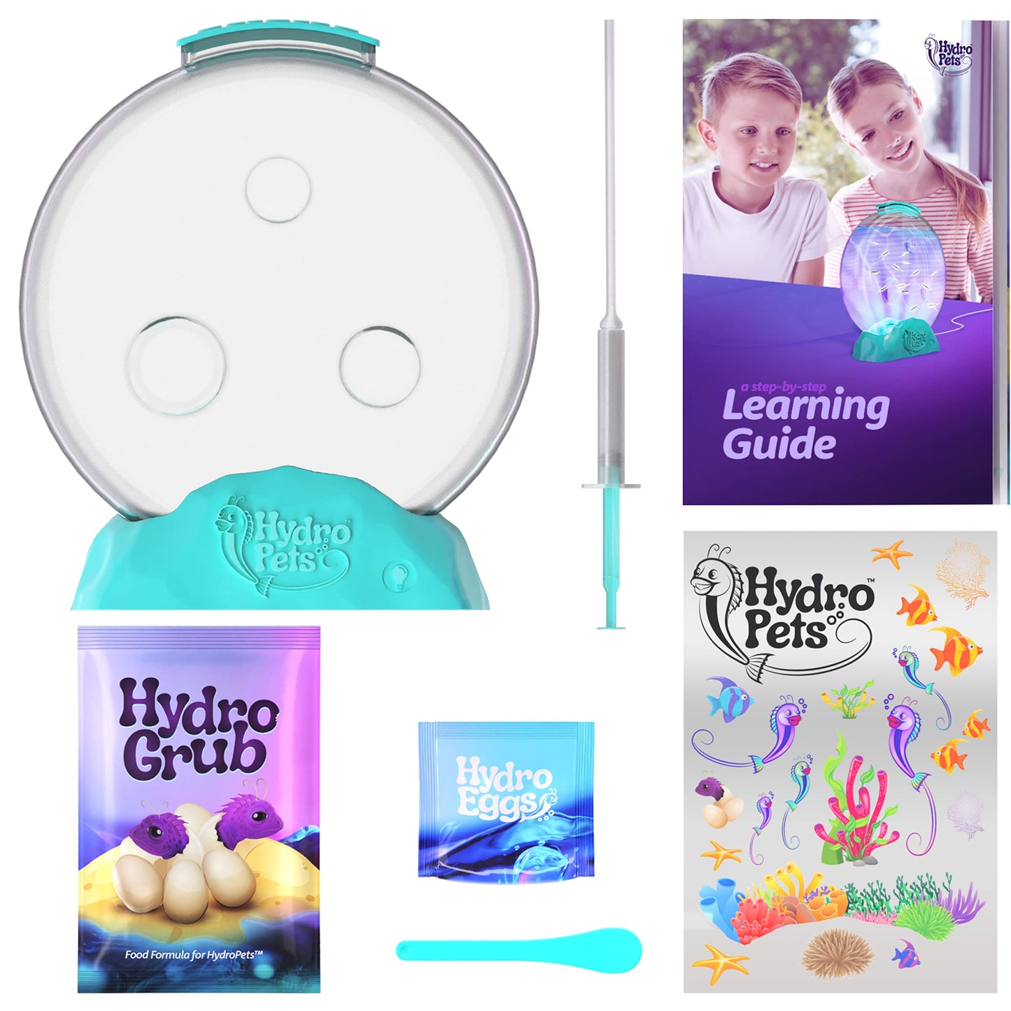HydroPets Live Sea Pets Habitat Kit – Light-Up Tank STEM Science Toy for Kids Ages 6–12+, Educational Hatch & Grow Aquatic Kit