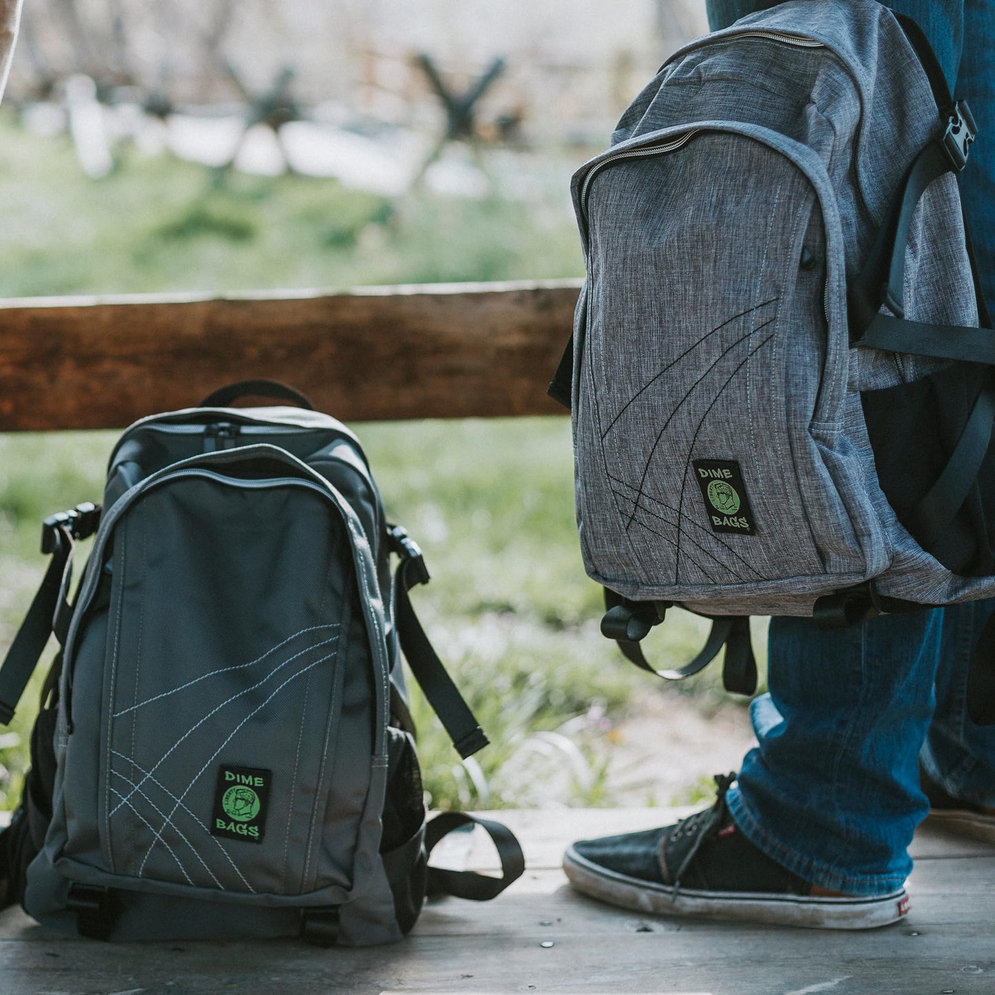 DIME BAGS Backpack For Travel, Durable Hempster Material, 9 Storage Compartments & 2 Side Bottle Pockets, Fits 17” Laptop, Adjustable Padded Straps, Hidden Internal Pocket (Sand)