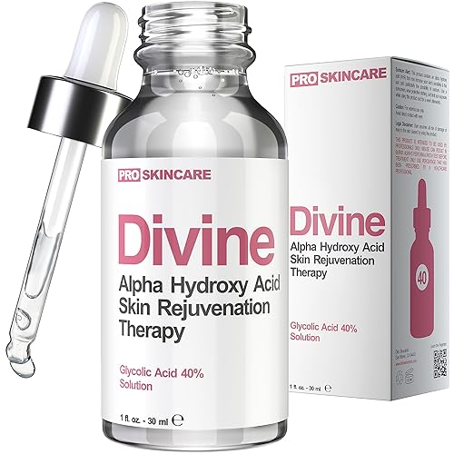 Glycolic Acid Peel 40% Professional Chemical Peel for Face for Acne Scars, Collagen Boost, Wrinkles, Fine Lines - Alpha Hydroxy Acid Liquid Exfoliant
