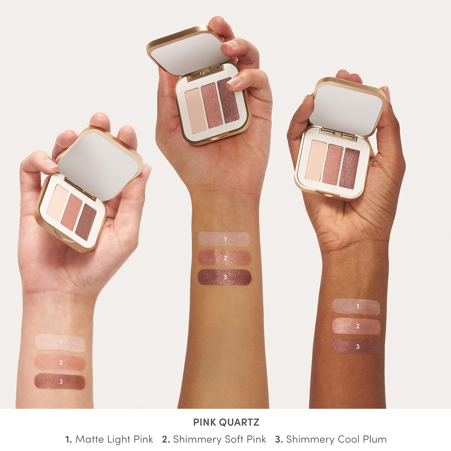 jane iredale PurePressed Eye Shadow Triple, Pink Quartz, 0.06 oz.Powder