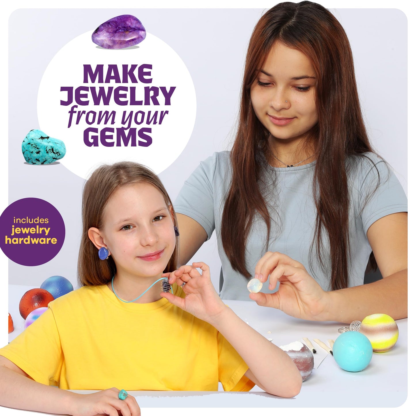 Dan&Darci Galaxy Gem Dig Kit – Space Science STEM Toy with Gemstones for Kids Ages 6-12, Fun Gift for Boys & Girls