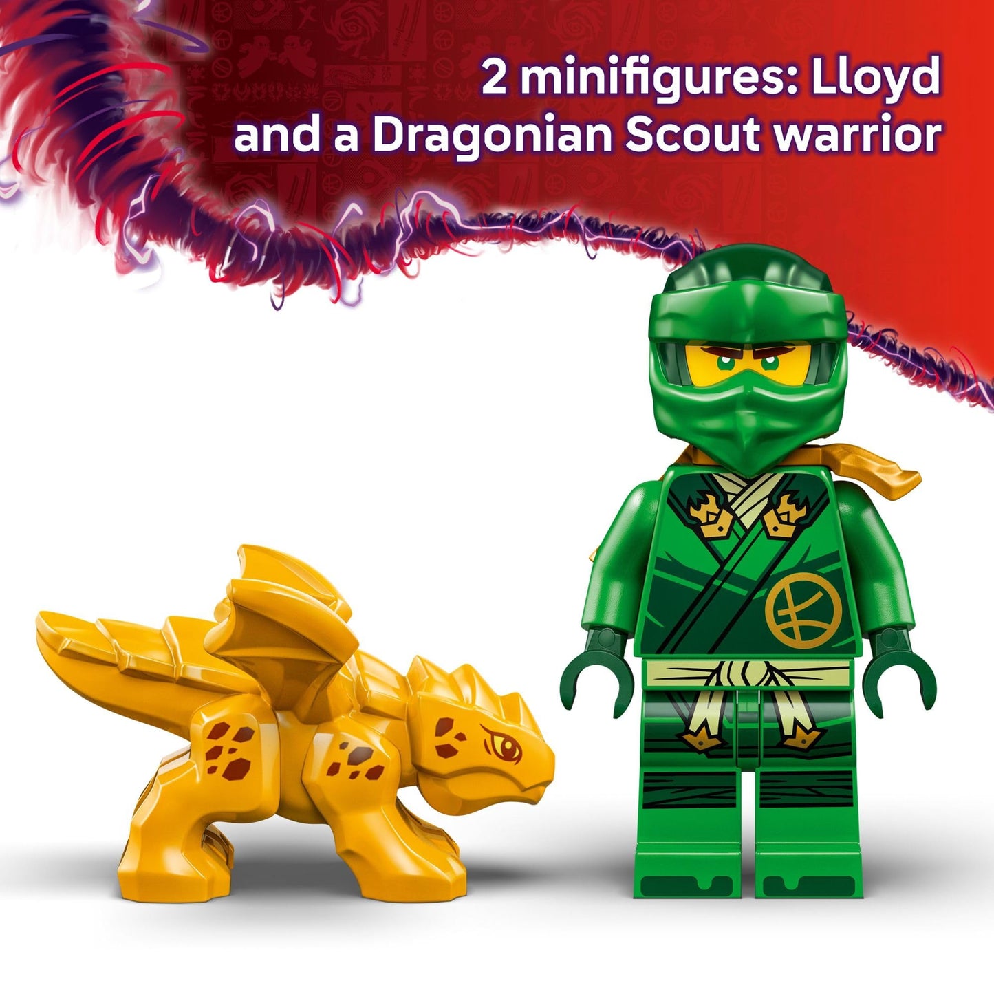 LEGO NINJAGO Lloyd's Green Forest Dragon Toy 71829, Buildable Dragon Figure with 2 Minifigures, Pretend Play Gift for Kids Ages 6+