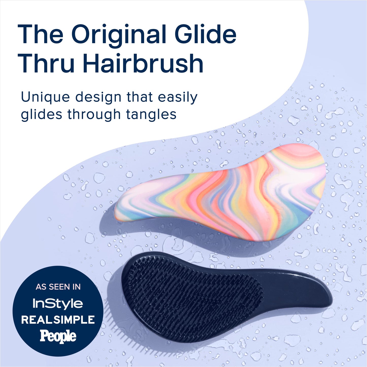 Crave Naturals Glide Thru Hair Brush - Detangler Brush for Curly, Straight, Wet or Dry Hair - Gentle Detangling Brushes for Adults, Kids, Toddlers