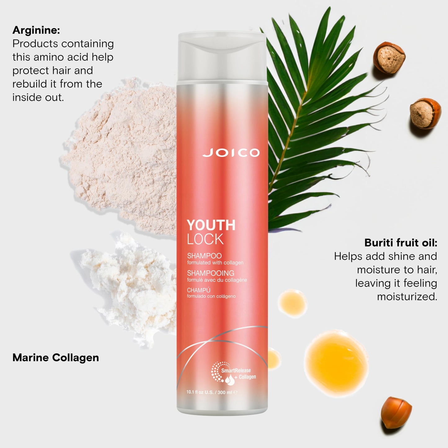 Joico YouthLock Shampoo Formulated With Collagen | Youthful Body & Bounce | Reduce Breakage & Frizz | Soften & Detangle Hair | Boost Shine | Sulfate