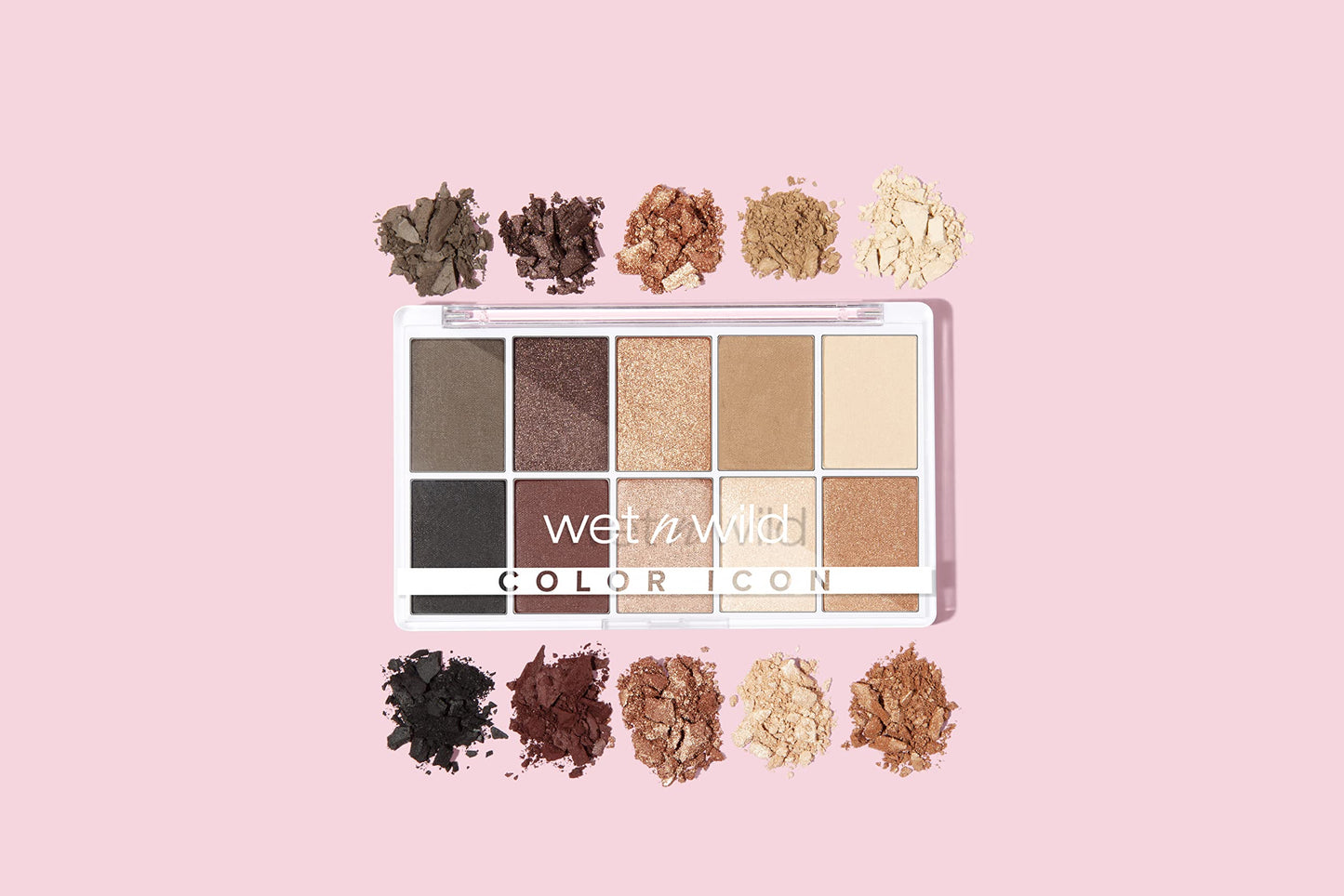 wet n wild Color Icon 10-Pan Eyeshadow Makeup Palette, Brown Nude Awakening, Long Lasting, Shimmer, Metallic, Glittery, Matte, Rich Smooth Pigment
