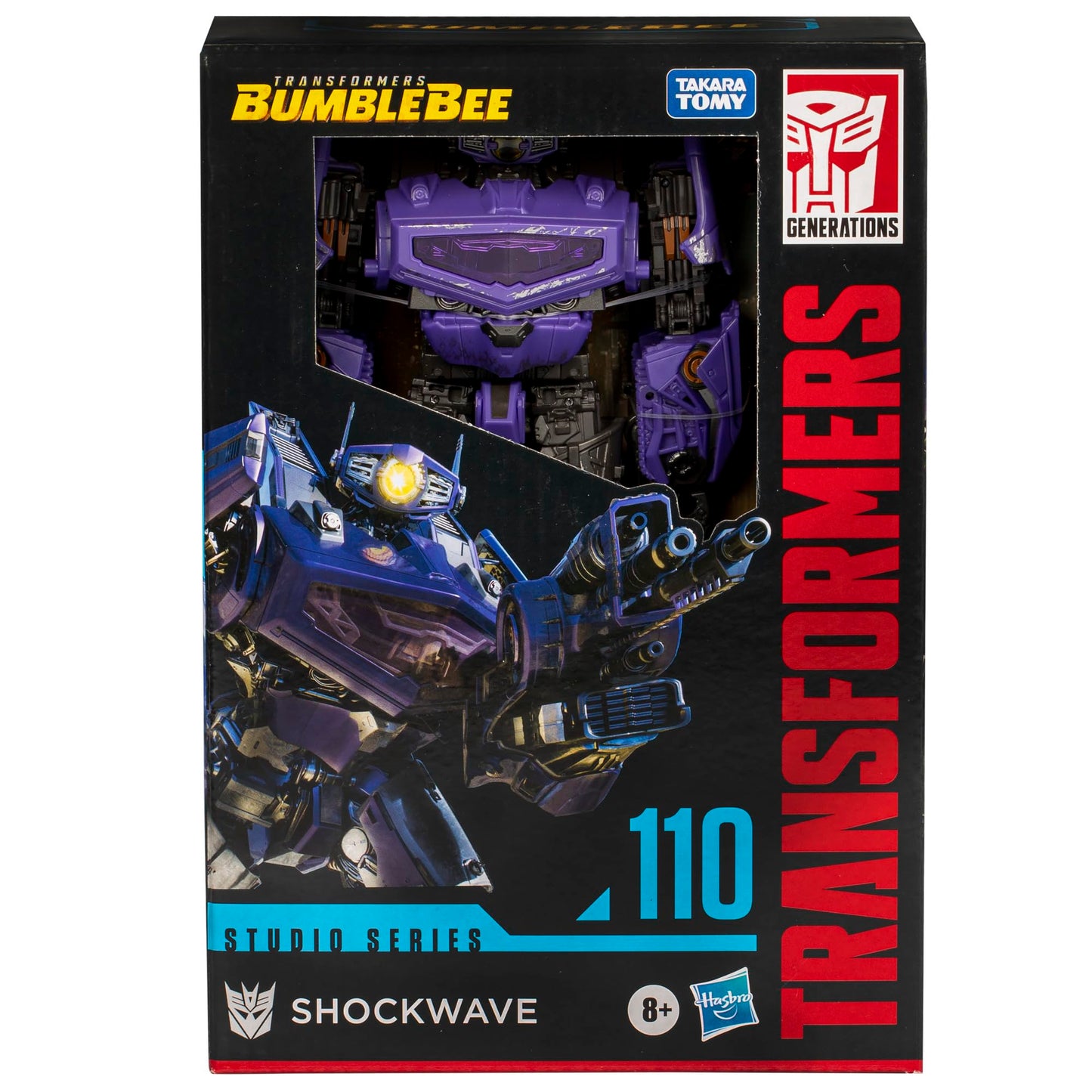 Transformers Toys Studio Series Voyager Bumblebee 110 Shockwave, 6.5-inch Converting Action Figure, 8+
