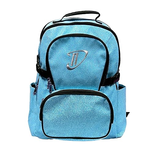 Dream Duffel Classic Backpack for Women & Children, Small Travel Bag, Water-Resistant, Padded Back & Shoulder Straps, Size 17.5”x14”, Blue Sparkle