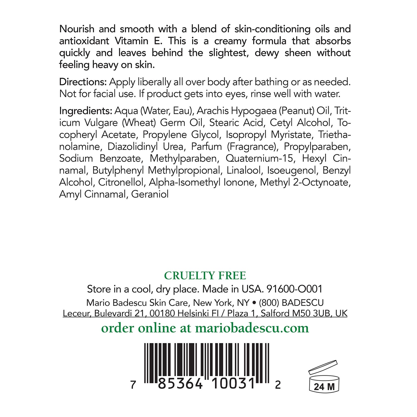 Mario Badescu Vitamin E Body Lotion, 16 oz