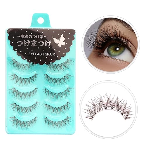Dorisue Wispy eyelashes Brown lashes Natural looking false eyelashes Lightweight Reuseable 5 Pair Set X4
