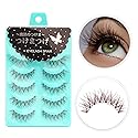 Dorisue Wispy eyelashes Brown lashes Natural looking false eyelashes Lightweight Reuseable 5 Pair Set X4