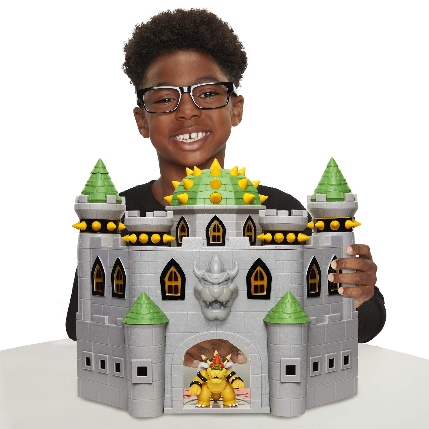 Super Mario Nintendo Deluxe Bowser's Castle Playset with 2.5" Exclusive Articulated Bowser Action Figure, Interactive Play Set with Authentic in-Game…
