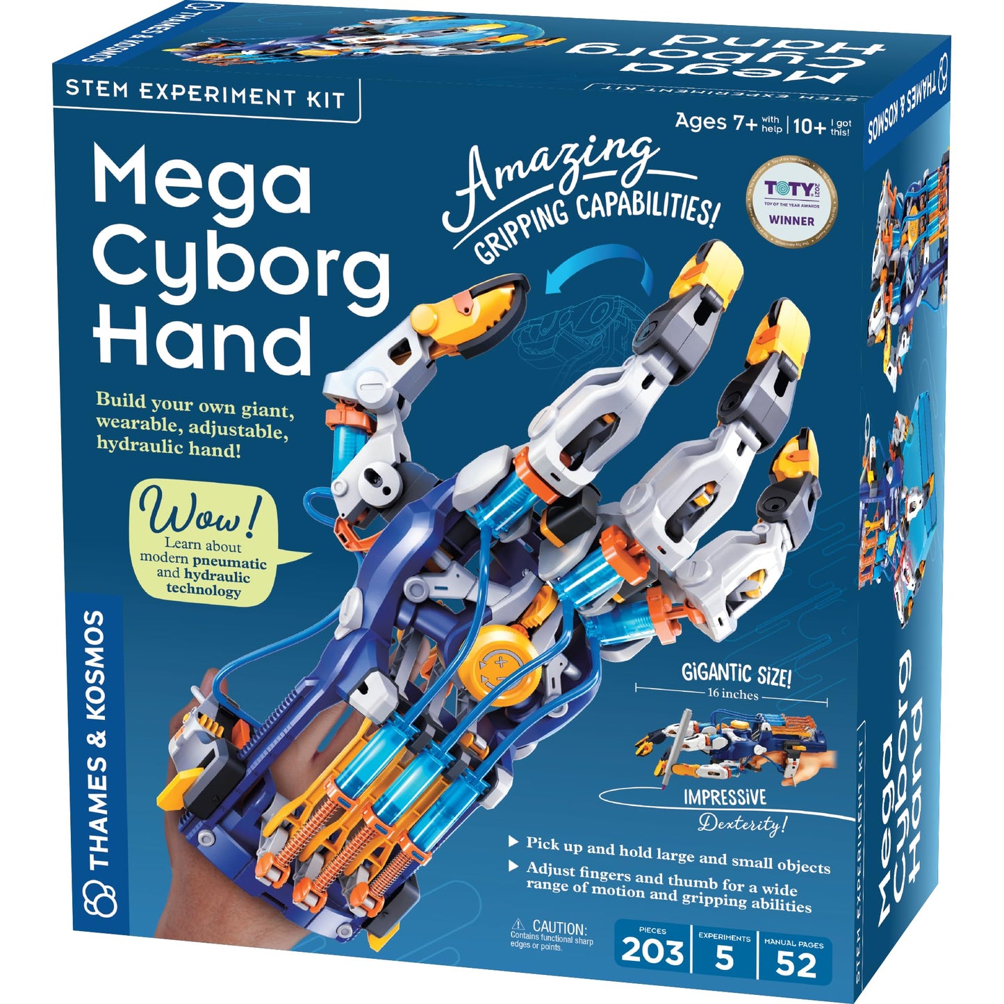 Thames & Kosmos Mega Cyborg Hand STEM Kit – Build Your Own Hydraulic Hand with Adjustable Grip, Learn Pneumatics & Engineering for Kids & Teens