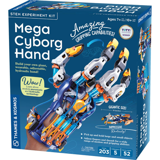 Thames & Kosmos Mega Cyborg Hand STEM Kit – Build Your Own Hydraulic Hand with Adjustable Grip, Learn Pneumatics & Engineering for Kids & Teens