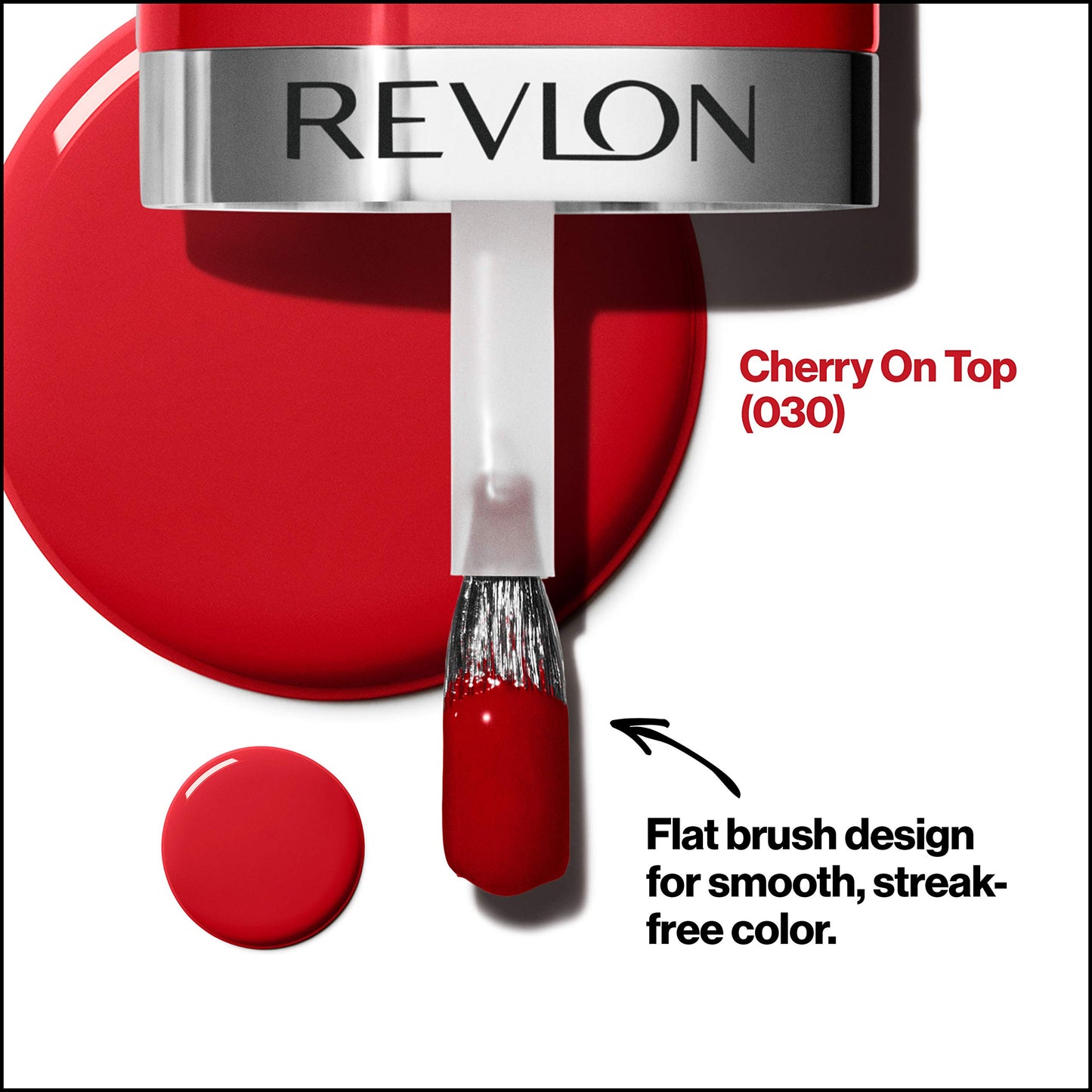 REVLON Ultra HD Snap Nail Color, Natural Rich Glossy Polish, 100% Vegan Formula, No Base or Top Coat Needed, 030 Cherry On Top, 0.27 fl oz