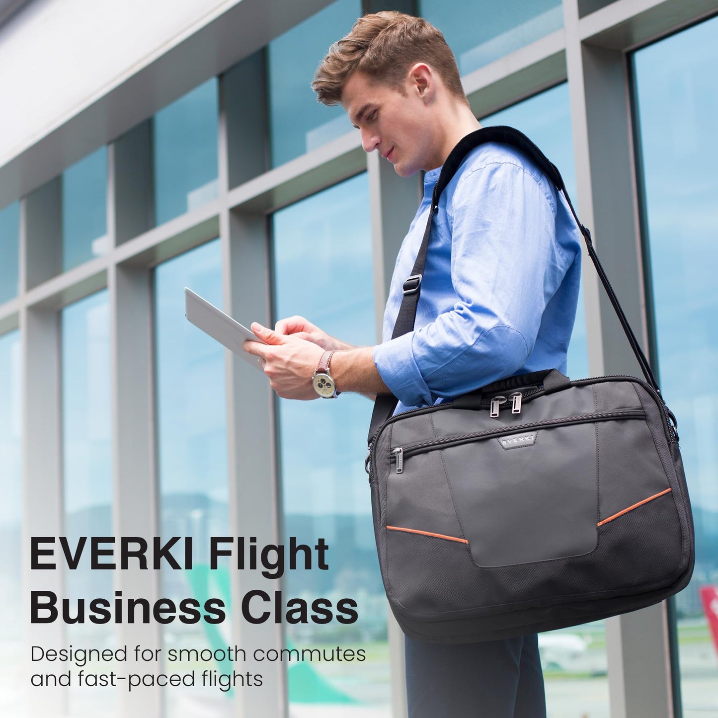 EVERKI Flight Business Laptop Briefcase Bag - Travel Checkpoint Friendly & Heavy Duty Laptop Briefcases for Men, Business Travel Bag with Lap top