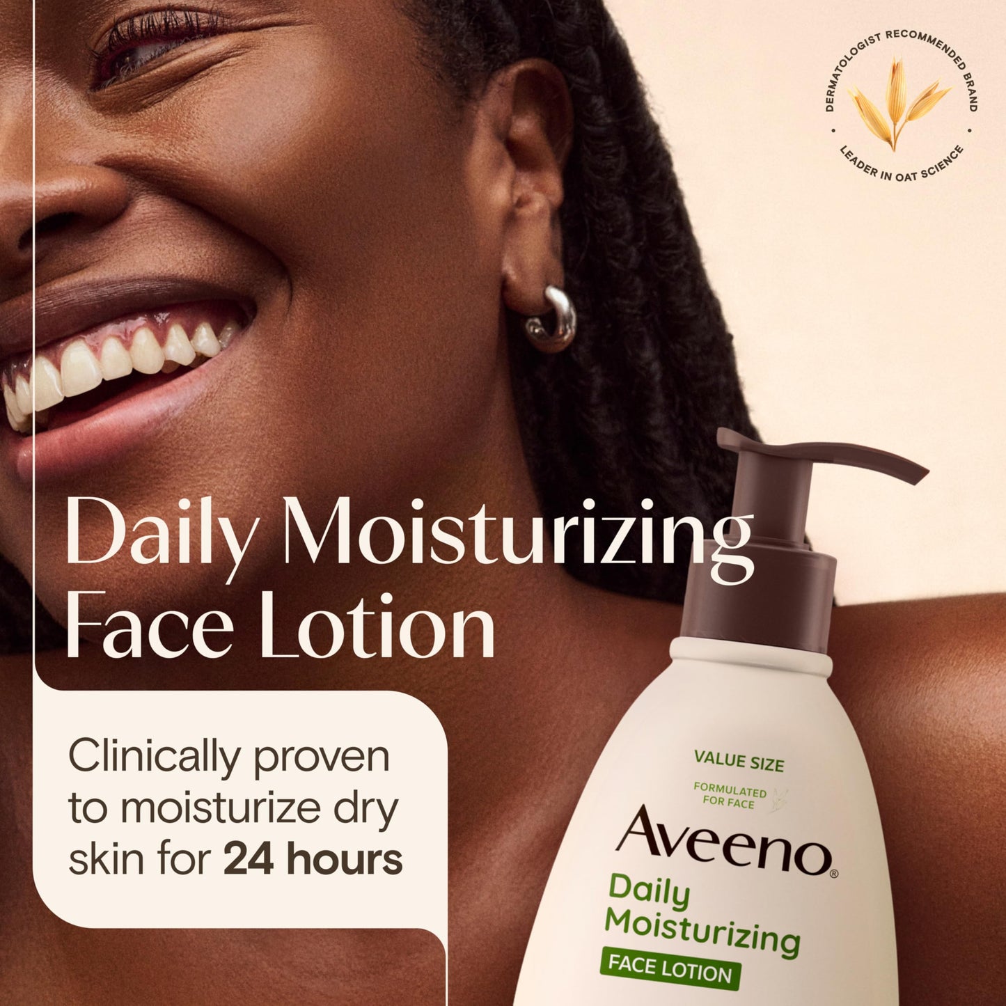 Aveeno Daily Moisturizing Face Lotion with Soothing Prebiotic Oat, Gentle Lotion Nourishes Normal to Dry Skin With Moisture, Sensitive Skin