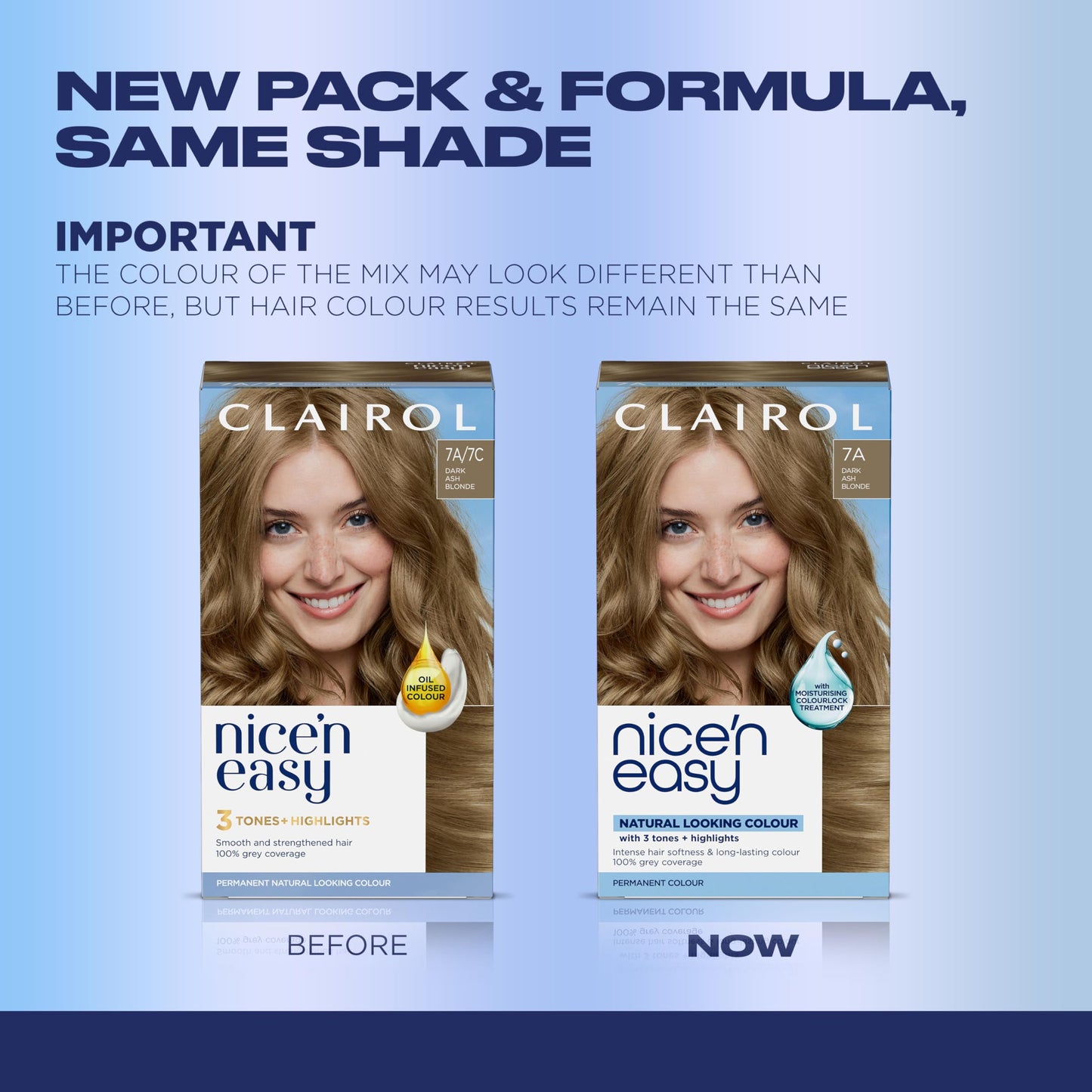 Clairol Nice'n Easy Permanent Hair Dye, 7A/7C Dark Cool Blonde | 100% Gray Coverage | Long?Lasting, Natural?Looking Color & Shine | Pack of 1