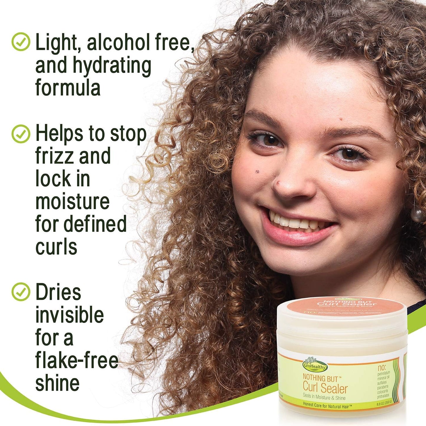 NOTHING BUT Curl Sealer - Gentle Non-Irritating Sulfate-Free Sealer Moisturizes and Adds Shine for All Types of Curly, Healthy, Natural Hair 8.8oz