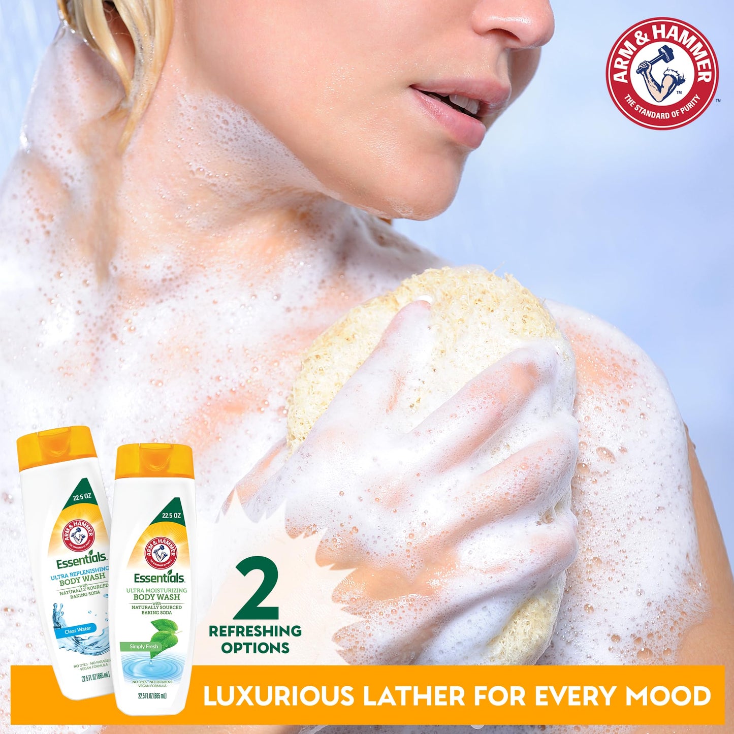 Essentials Body Wash Women Moisturizing - Clear Water 22.5oz Womens Body Wash - Non Toxic Body Wash - Shower Essentials for Women Beauty & Personal Care ARM & HAMMER