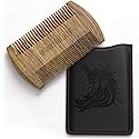 Bossman Pocket Size Sandalwood Comb with Protective Case - Fine and Wide Tooth for Beard, Mustache, and Hair Shaping Tool