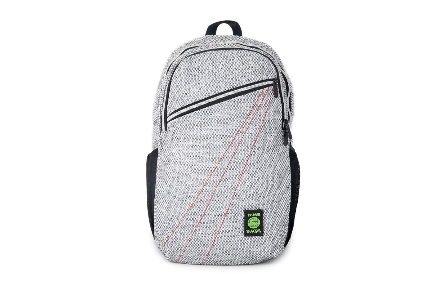 DIME BAGS Backpack with Padded Laptop Compartment, Durable Hempster Material, 11 Storage Pockets, For Travel & Daily Use, City Dweller (Silver)