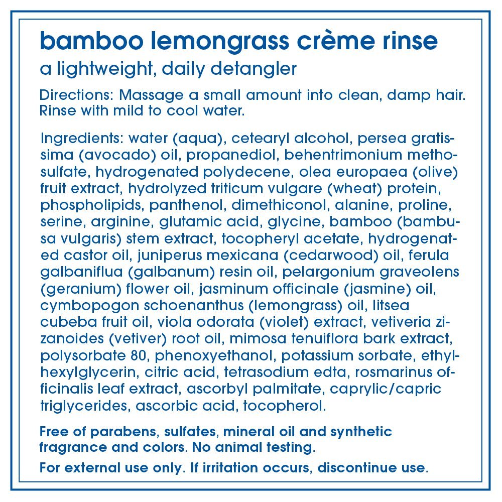 LATHER Bamboo Lemongrass Shampoo & Conditioner Set - Gentle Daily Moisturizing Shampoo & Hair Detangler Conditioner for All Hair Types - Lightweight