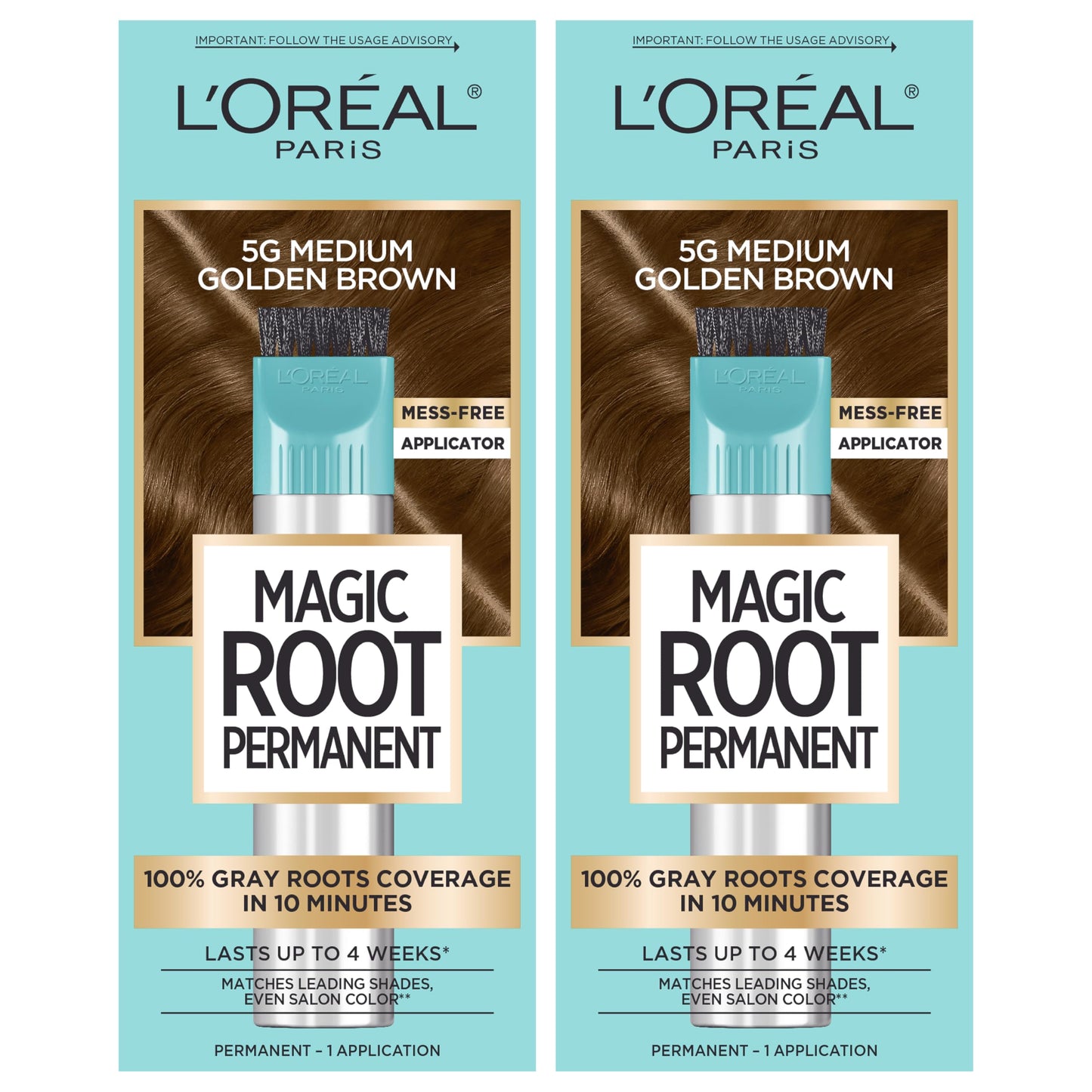 L'Oreal Paris Magic Root Permanent Hair Color Kit, 100% Gray Hair Coverage In Just 10 Minutes, Precision Brush Applicator for Seamless Application, 5G