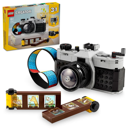 LEGO Creator 3 in 1 Retro Camera 31147 Toy, Builds Camera, Video Camera or TV, Creative Gift for Boys & Girls Ages 8+