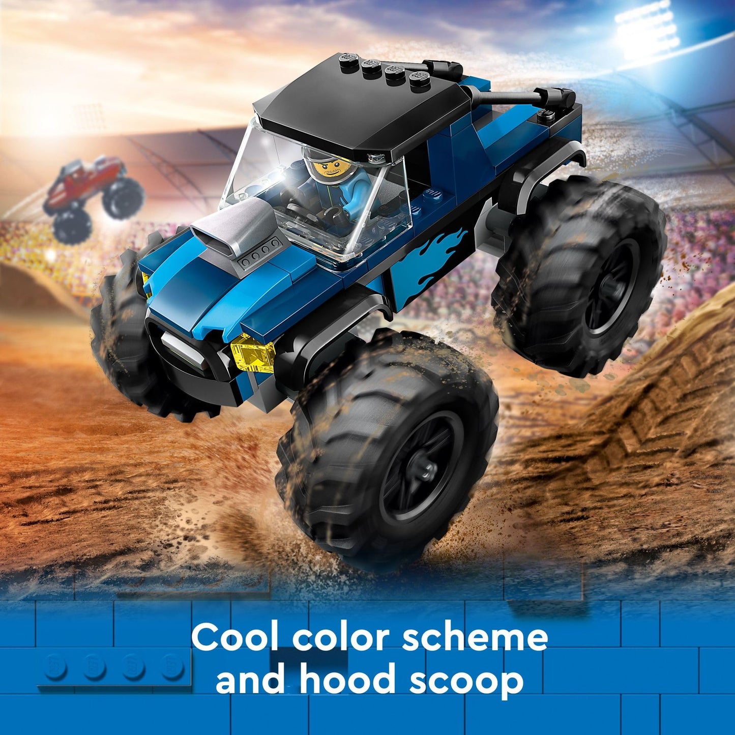 LEGO City Blue Monster Truck 60402, Off-Road Toy with Driver Minifigure, Fun Buildable Playset Gift for Kids, Boys & Girls Ages 5+